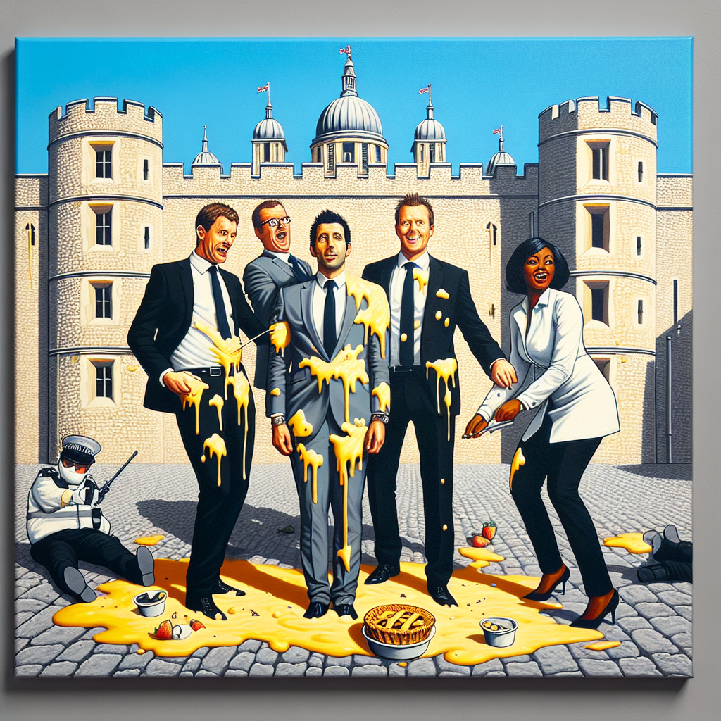 Four Arrested After Protesters Target Crown Jewels With Custard and Crumble at Tower of London